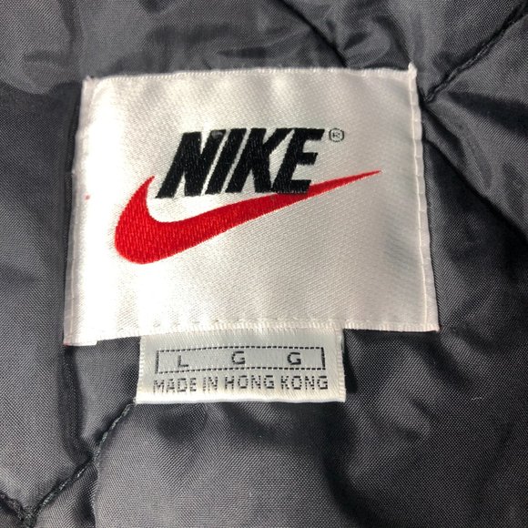 Vintage Nike Jacket Men's Large Blue & Black Half Zip Pull Over Puffer Pockets - Picture 7 of 15